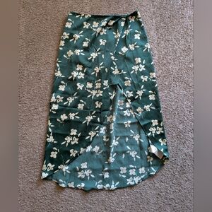 Urban Outfitters Green Floral Midi Skirt